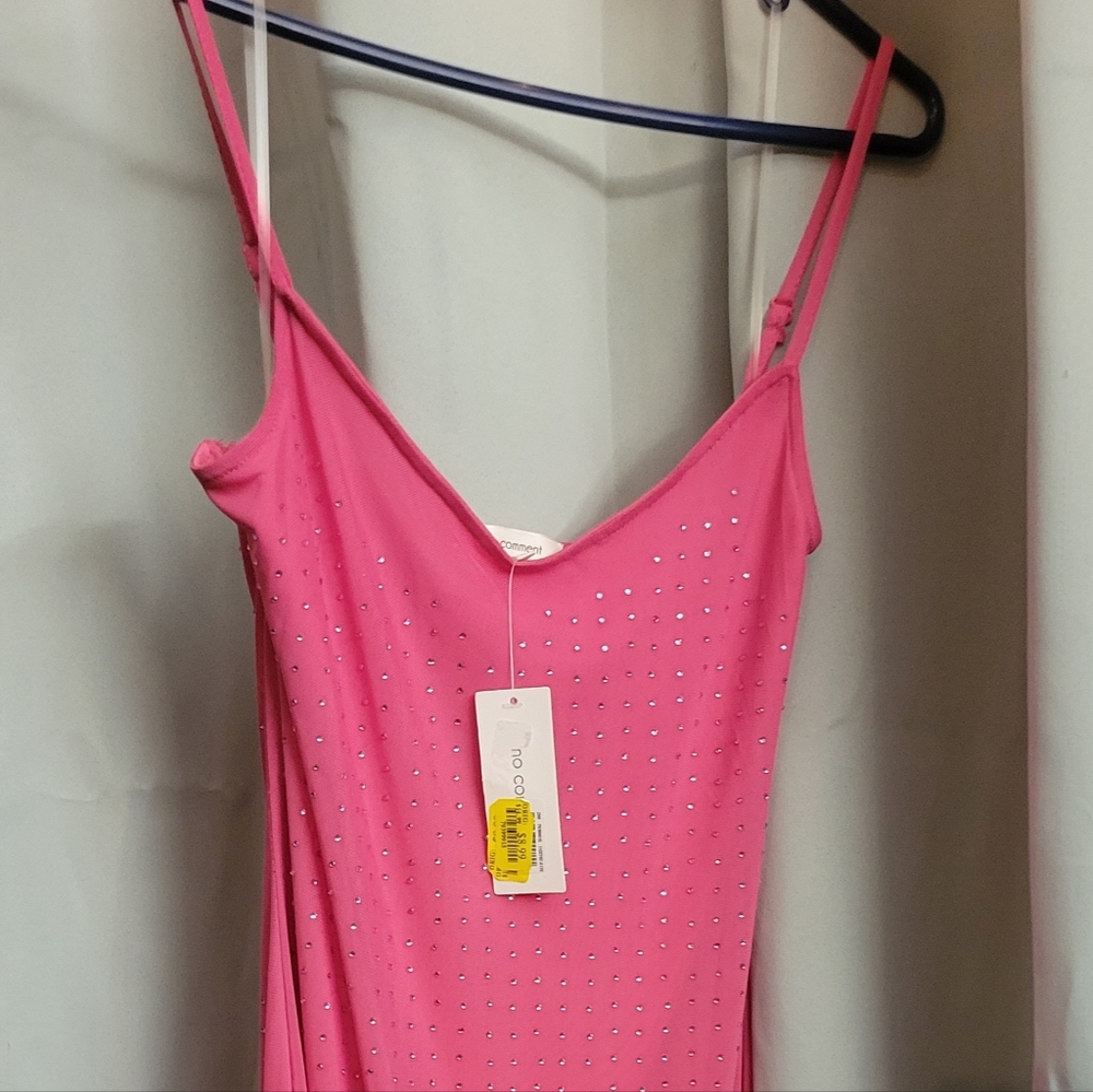No comment, sz m, bright pink tank dress NWT